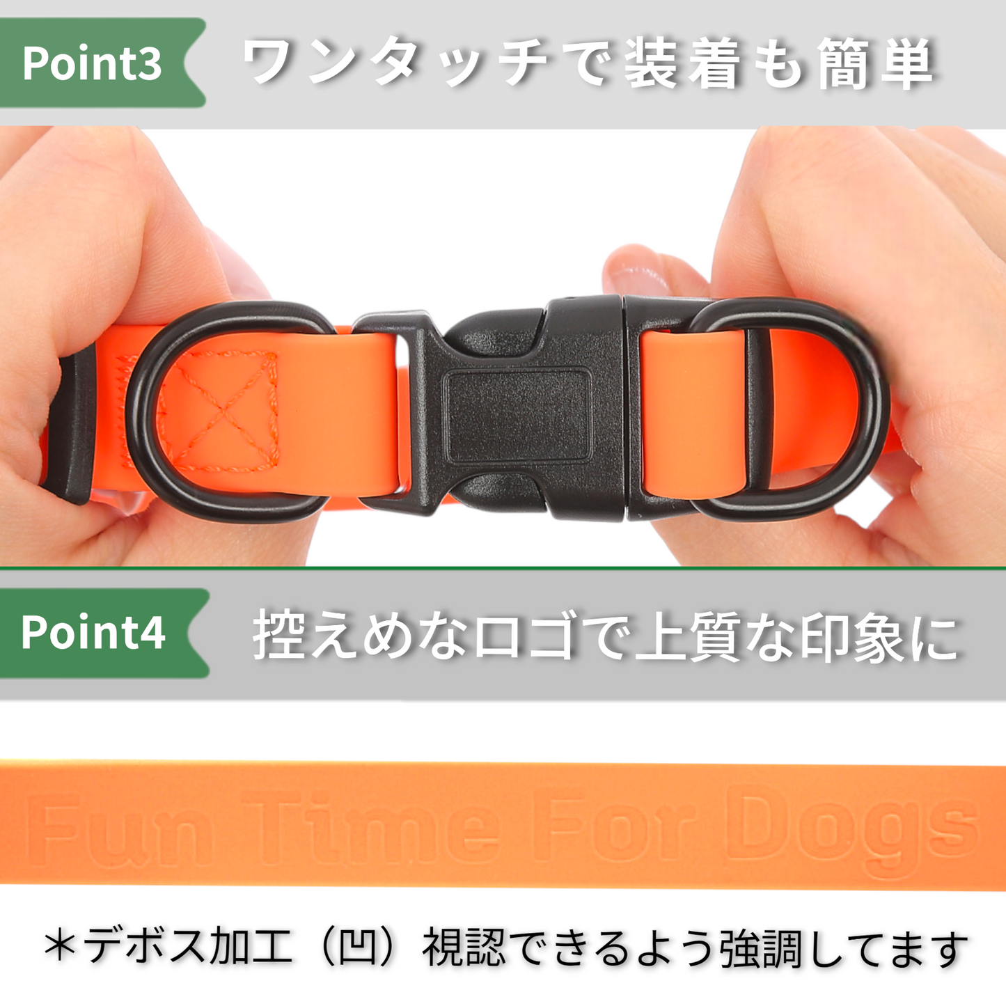 犬 首輪 PVC 防水 ダブルリング バックル式 小型犬8（８㎏以上） 中型犬 大型犬 雨散歩 アウトドア 水遊び